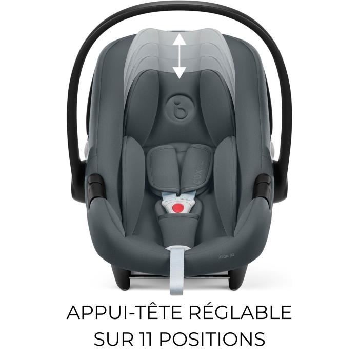 Silla de coche Aton B2 i-size Cbx de Cybex - 45 a 87 cm - desde el nacimiento hasta 13 kg - hasta 2 años - Base One incluida - Gris