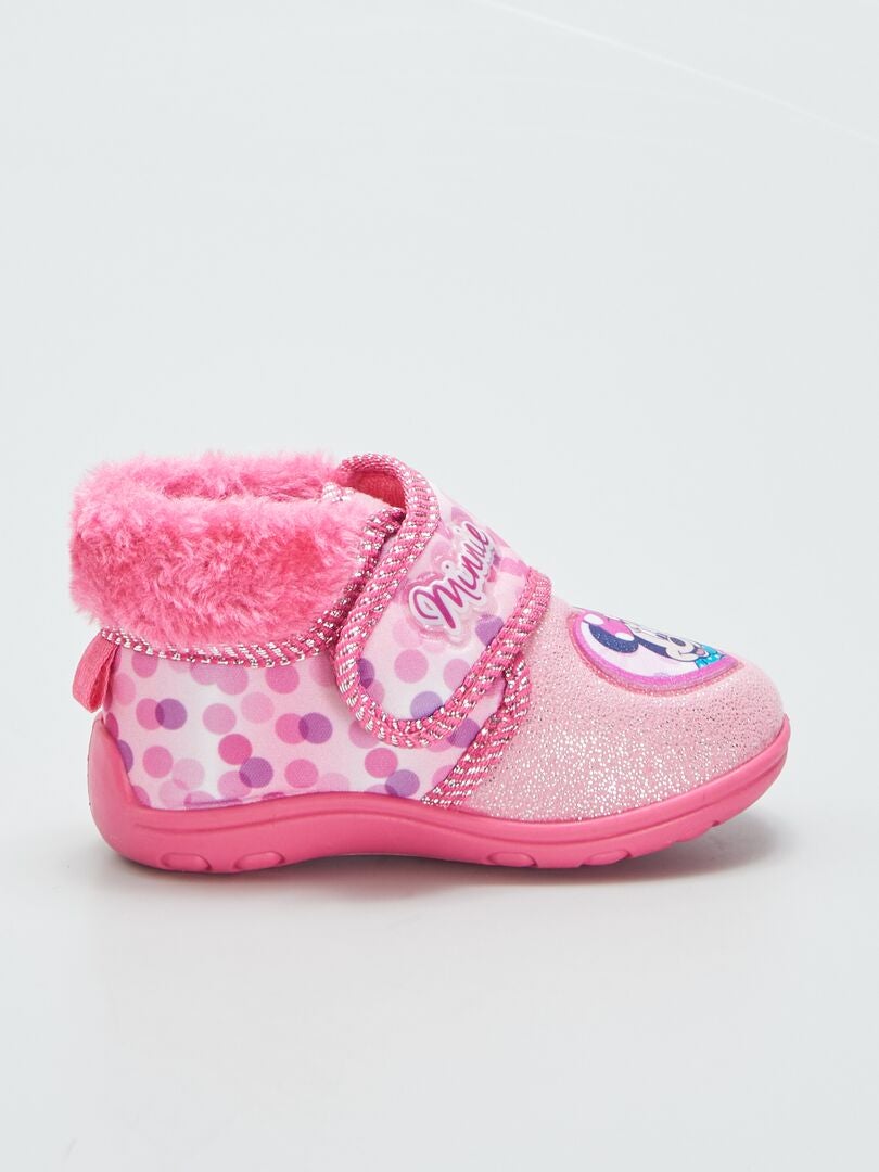 Minnie Mouse hoge slippers met klittenbandsluiting - ROZE