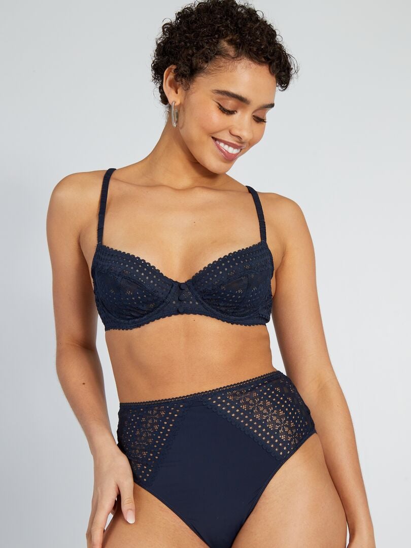 Hoogwaardige kanten string - blauw