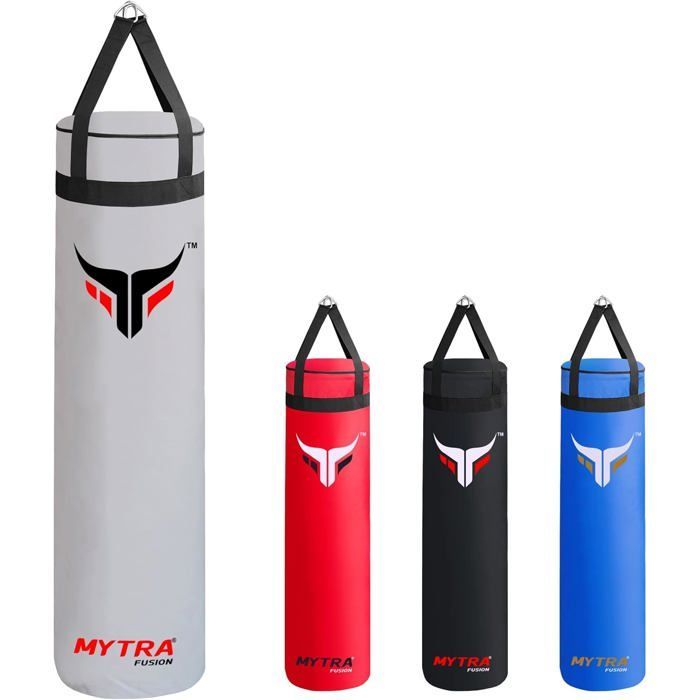Sac de Frappe 122 cm Vide - Mytra Fusion - Sac de Boxe Renforcées Non Rempli - Arts martiaux Muay Thai - BLANC
