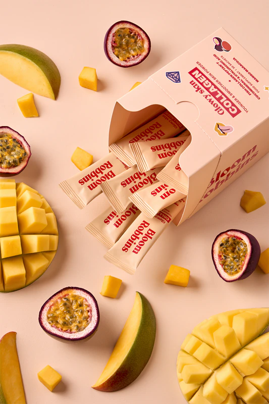 Bloom Robbins Pó de Colágeno para Pele Radiante, Mais Jovem e Macia, Suplemento Alimentar em Pó para uma Pele Bonita