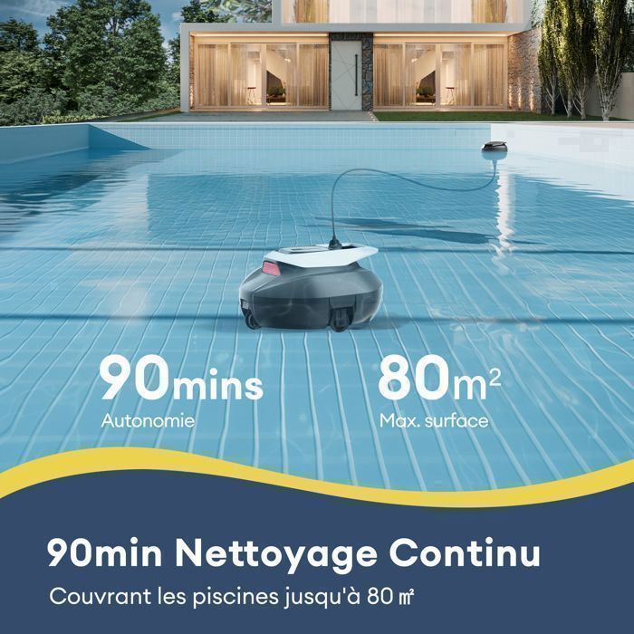 Ultenic Robot de piscine 2026 Pooleco P10   Autonomie 90min - Bac 2,5L - Nettoyage automatique