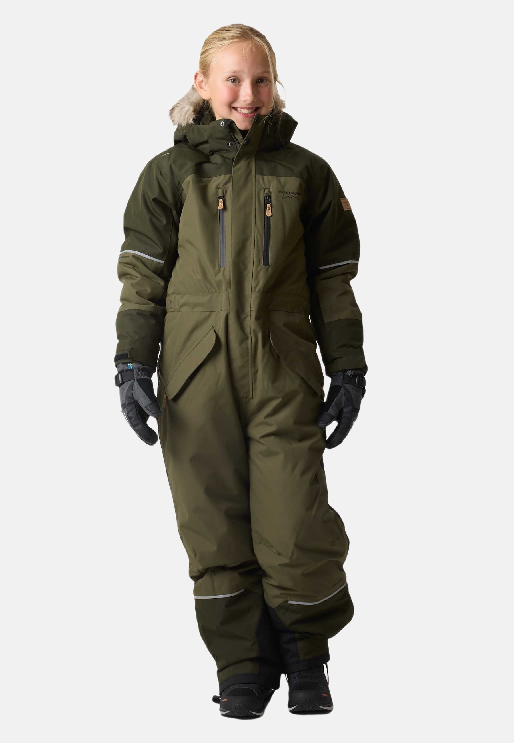 Macacão de inverno Swedemount HAFJELL JR - Macacão de neve - verde-oliva escuro