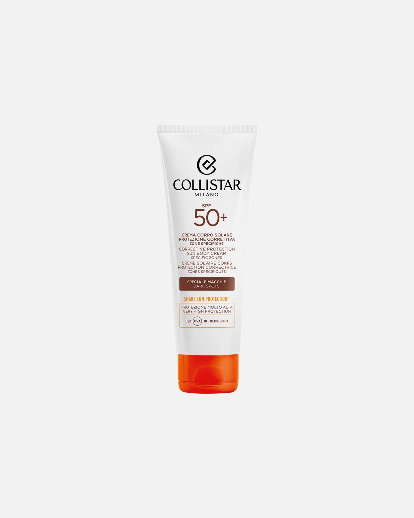 Collistar krema za sunčanje za pigmentne fleke, korektivna zaštita, krema za sunčanje za tijelo, SPF 50+ - 100 ml