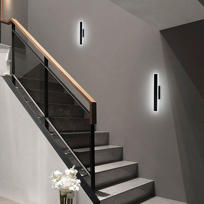 DORLINK 9W LED-seinävalaisin - Minimalistinen muotoilu, Musta akryyli - Kolmivärinen valaistus 3000K/4000K/6500K - Käytävään ja portaikkoon