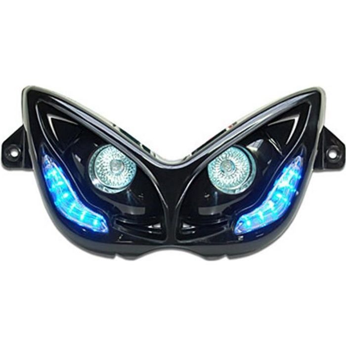 Faros delanteros REPLAY RR8 de doble óptica para MBK 50 Nitro 1997-2012 - Yamaha 50 Aerox 1997-2012, color negro.