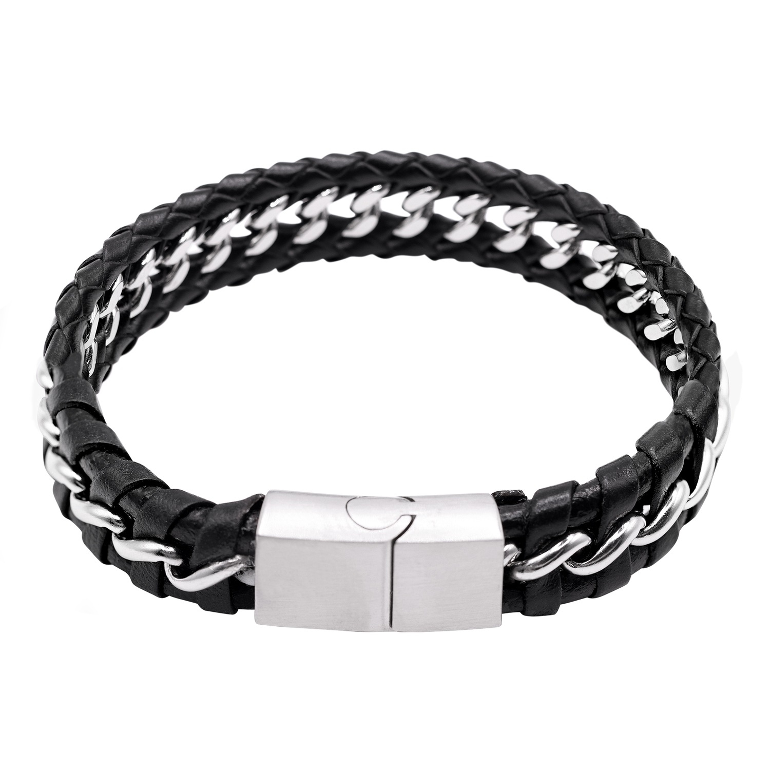 Heideman Bracelet en cuir Laurin noir