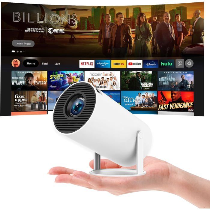 Miniproyector - ETHNICS ORIGINS - Portátil Android 11 - Resolución 4K nativa (3840x2160) - WiFi 6 de doble banda - Corrección trapezoidal automática