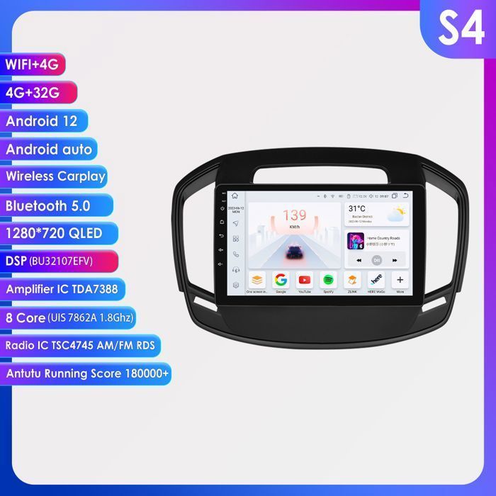 4G+64G 2Din Android 12 autoradio voor Buick Regal Opel Insignia 2014-2017 multimediaspeler Carplay audio stereo 4G wifi Bluetooth