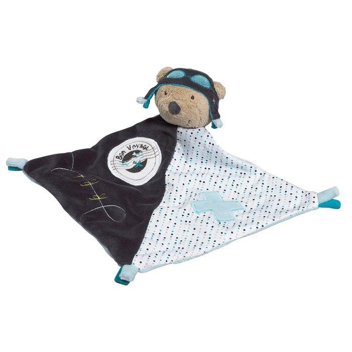 Soft Handkerchief - SAUTHON - Lazare - Velvet and Poplin - Blue - Baby Boy 1 month+