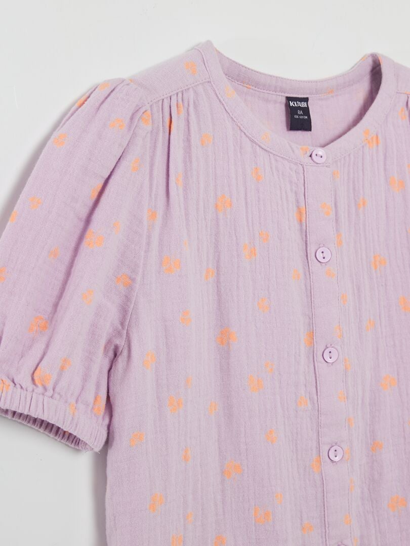 Blusa de gaze de algodão - ROXA