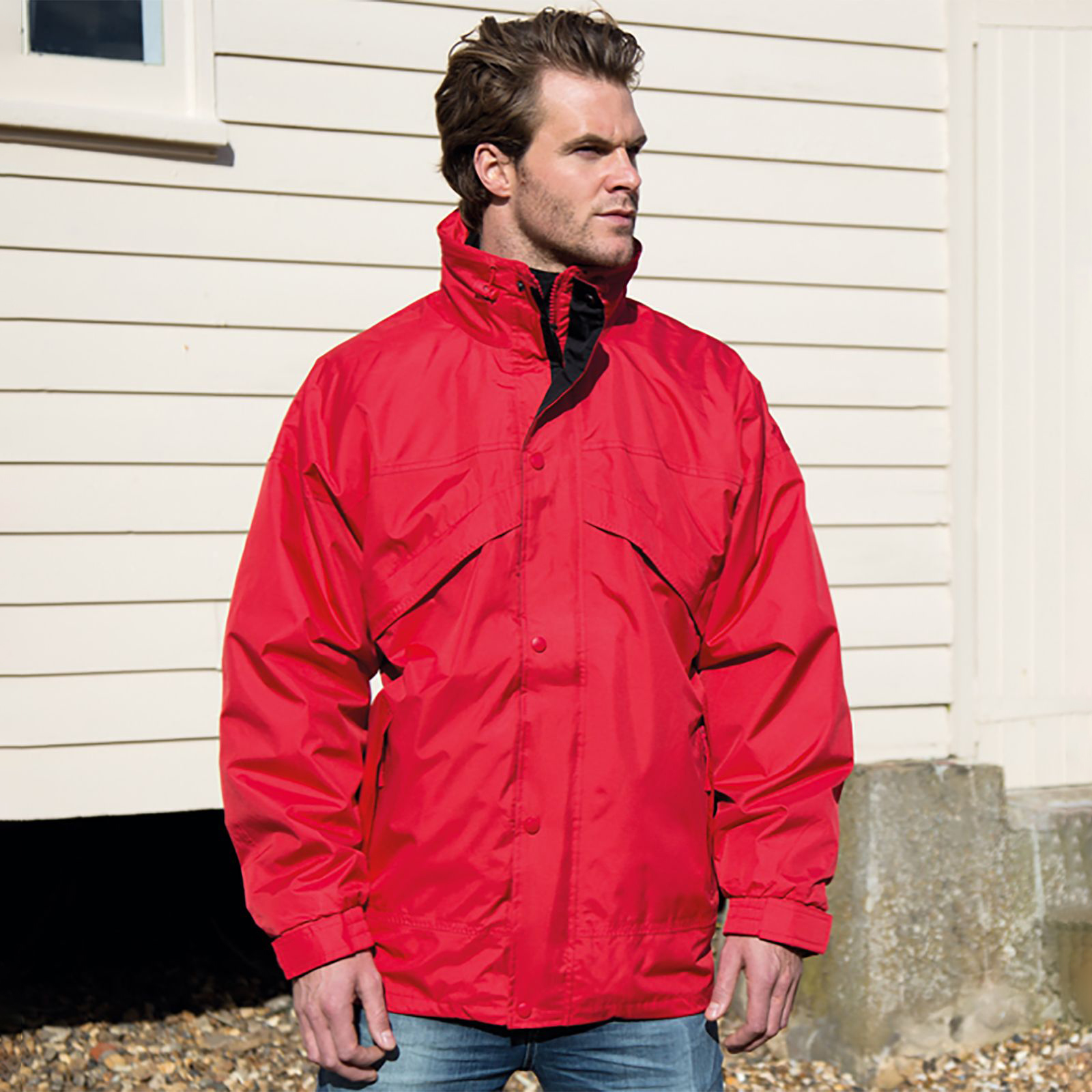 3-in-1 wasserdichte und winddichte Jacke/Mantel – Modell mit Reißverschluss und Clipverschluss – Stormdri