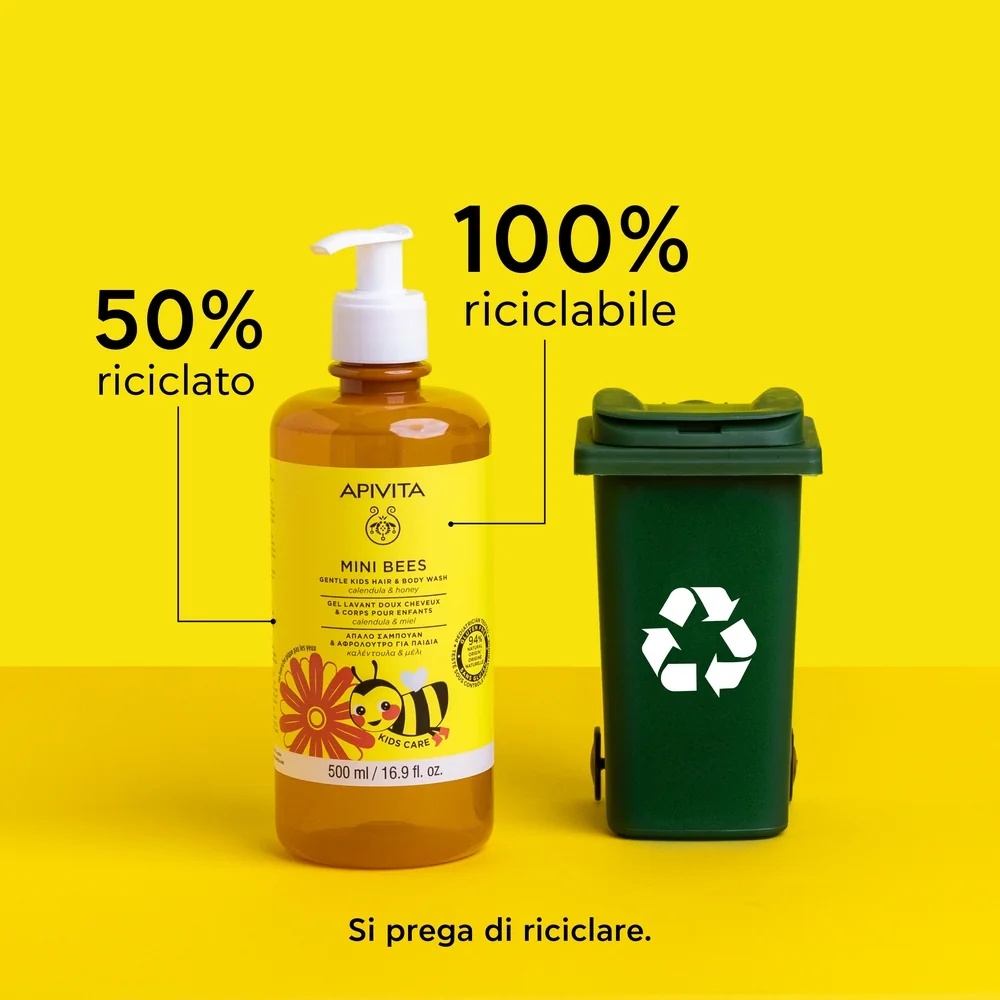APIVITA Gel douche Apivita pour enfants, pour cheveux et corps, au calendula et au miel 500 ml Pour peaux sensibles