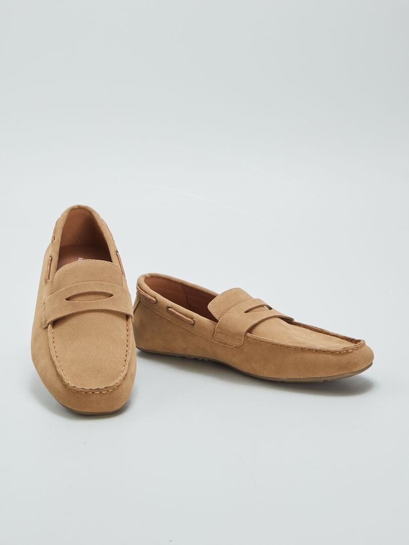 Imitatie suède loafers - BRUIN