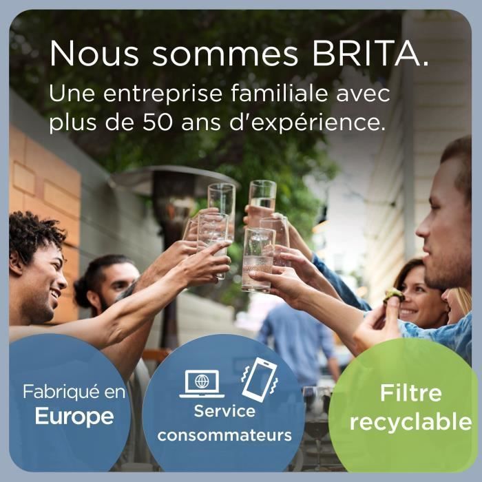 Carafe filtrante BRITA - Marella Graphite - Capacité 2,4L dont 1,4L d'eau filtrée - 1 Cartouche Maxtra Pro All-In-1 incluse