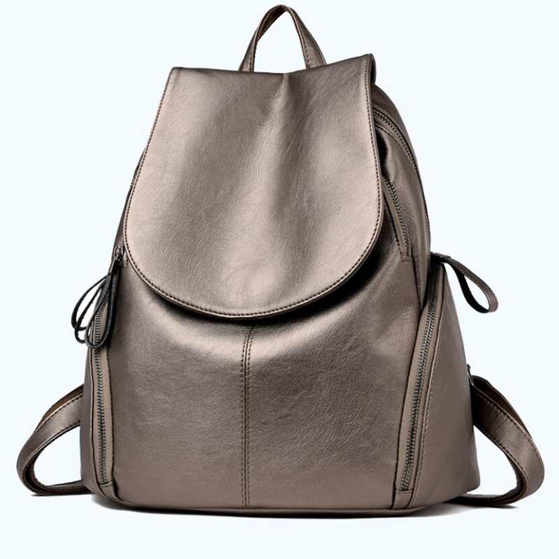 Zaini alla moda con cerniera per ragazze, zaino in morbida pelle, borsa a tracolla da donna, zaini di grande capacità per ragazze della scuola