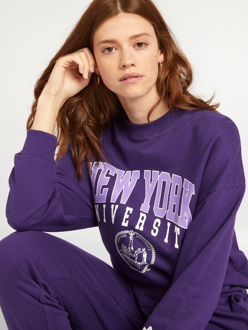 Sudadera polar de la Universidad de Nueva York - MORADA