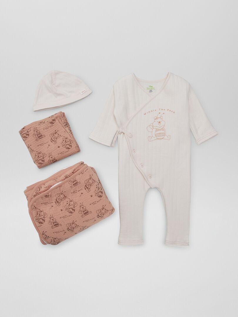 Caixa de boas-vindas para o bebê Disney - 4 peças - Rosa