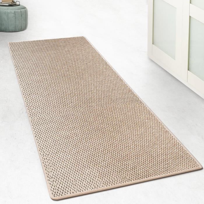 Tapis de couloir - KARAT - Kalkutta - Aspect Sisal - Beige - 66 x 150 cm