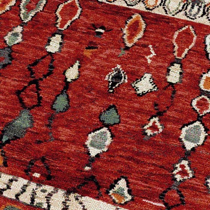 Tapis berbère 200x290 tissé motifs tribaux LYN8 MOROCO rouge