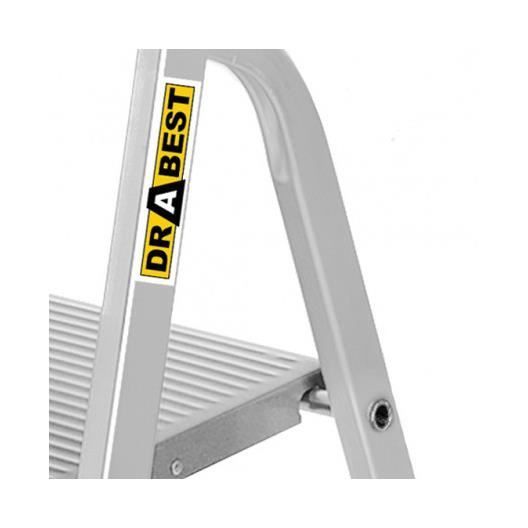 Escalera plegable DRABEST - Fabricada en Europa - Aluminio, 4 peldaños
