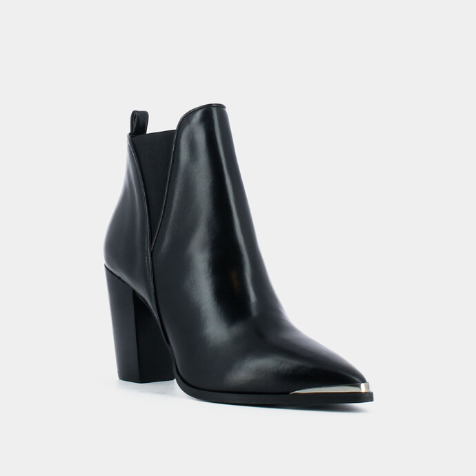 Bottines à talons hauts  en cuir noir