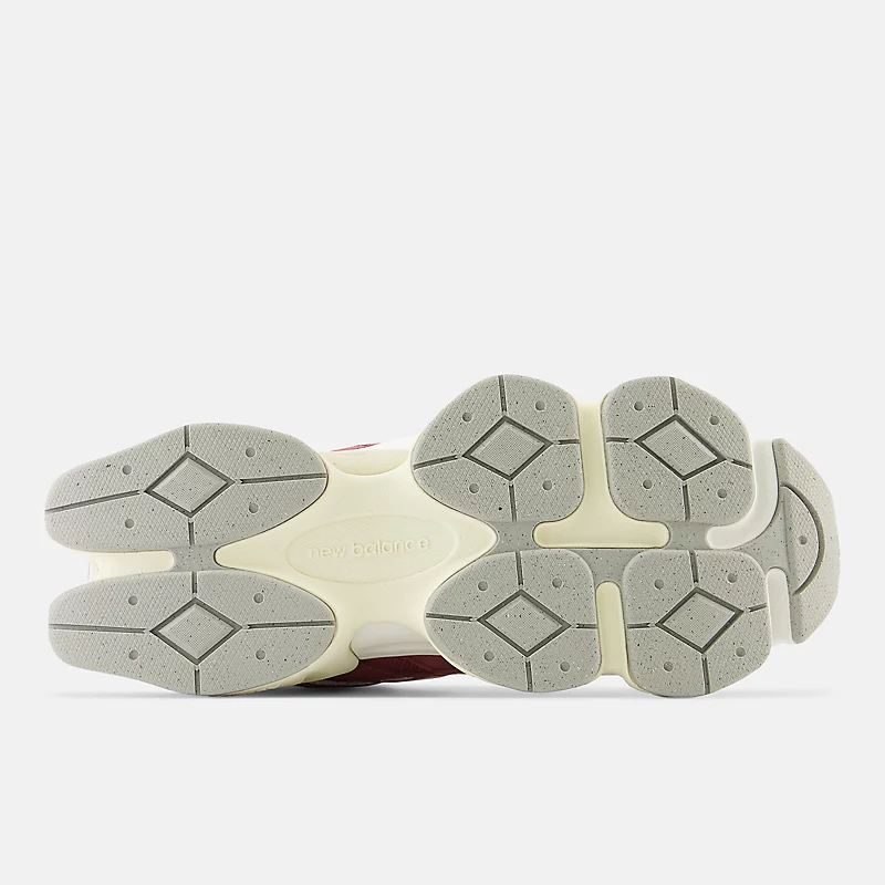 Unisex 9060 - Prany burgund z łupkową szarością i angorą