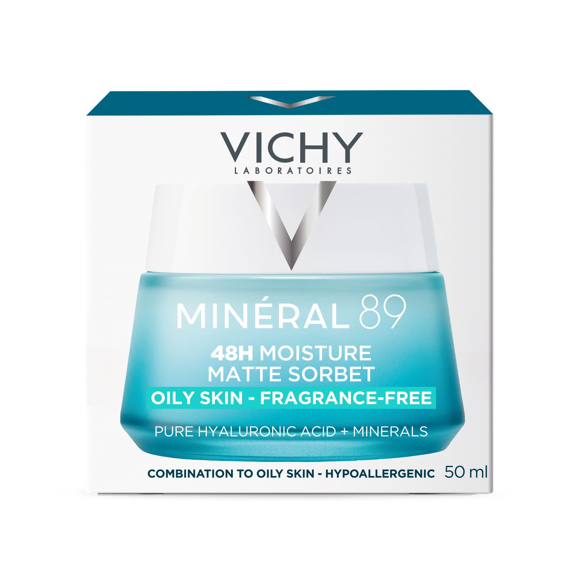 Mineral 89 48H drėkinamasis matinis sorbeto gelis Veido drėkikliai iš vaistinės