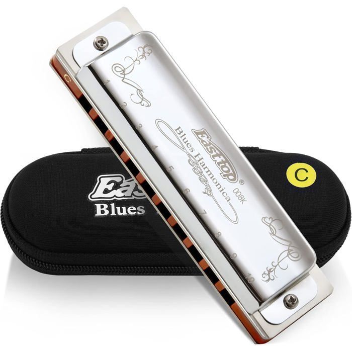 Harmonica diatonique en Do - ESTAMPILLE - 10 trous - 20 tons - T008K - Clé de C - Bronze phosphoreux