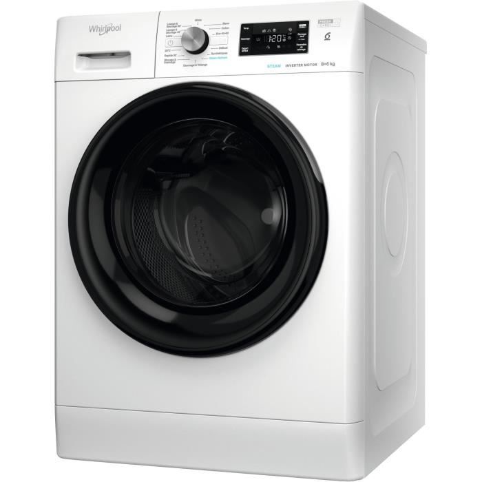 Lavadora-secadora WHIRLPOOL PFFWDB864349BVFR - 8/6 kg - Inducción - 60 cm de ancho - 1400 rpm - Blanca