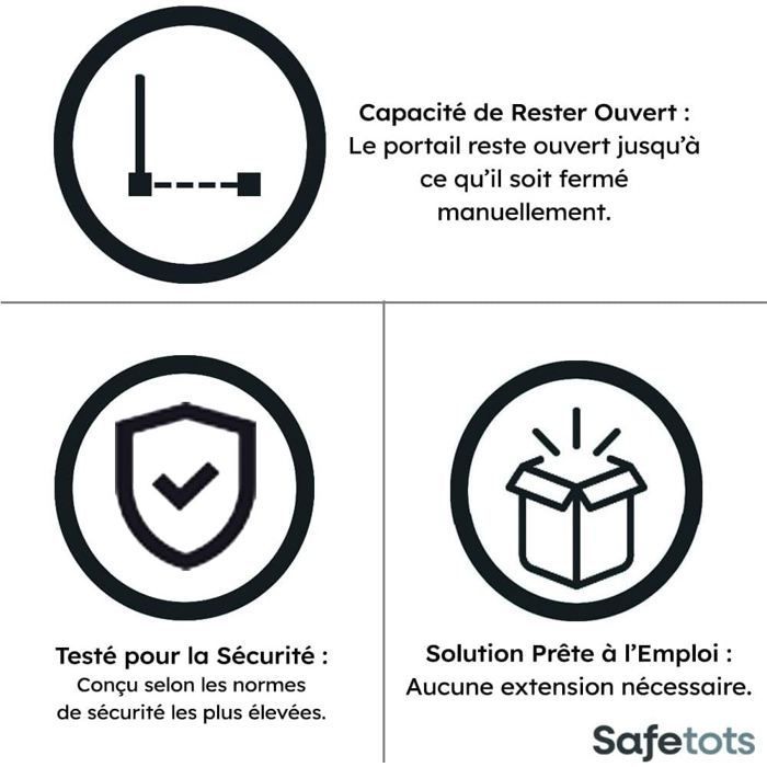 Safetots Barrière Élégante en Bois Naturel, 63cm - 71cm