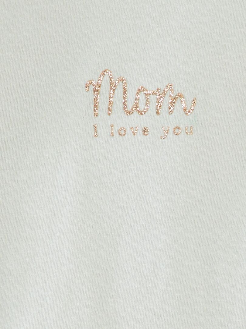Bedrukt T-shirt met lange mouwen - Lichtblauw