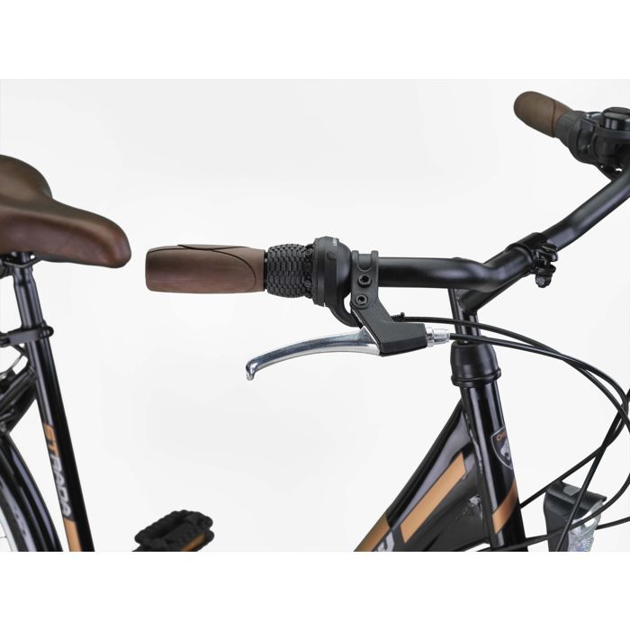 Chillaxx Strada Premium City Bike - 26 pouce, Noir-marron frein en V