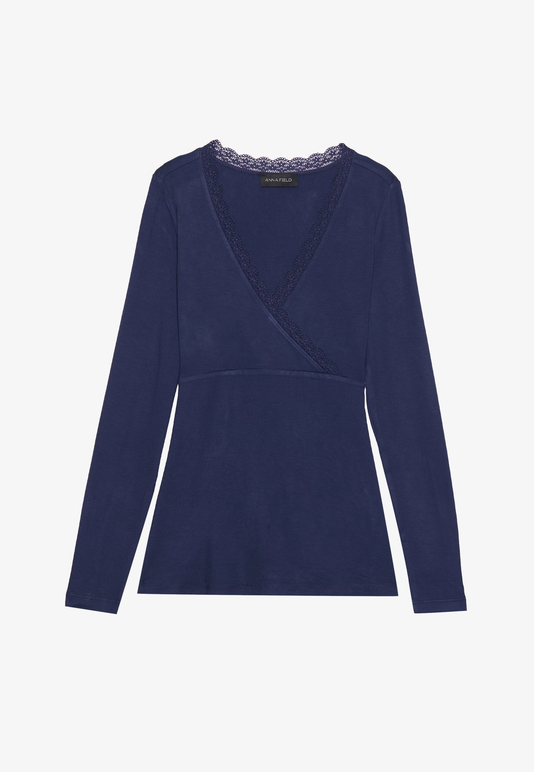 Anna Field MAMA BORSTING TOP MET LANGE MOUWEN EN KANT - Top met lange mouwen - avondblauw