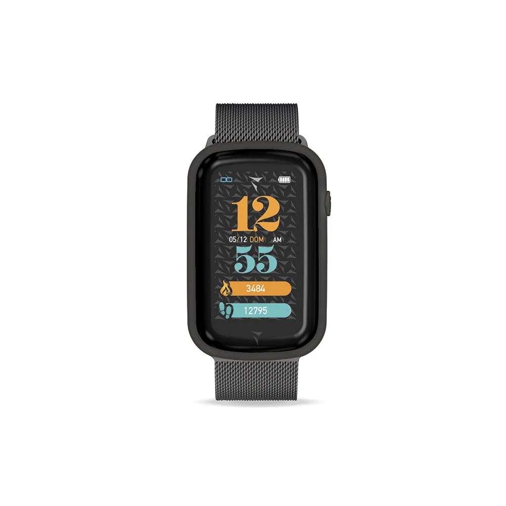 TECHMADE Techmade Steps smartwatch, zwart, mesh, die je altijd bij je kunt dragen