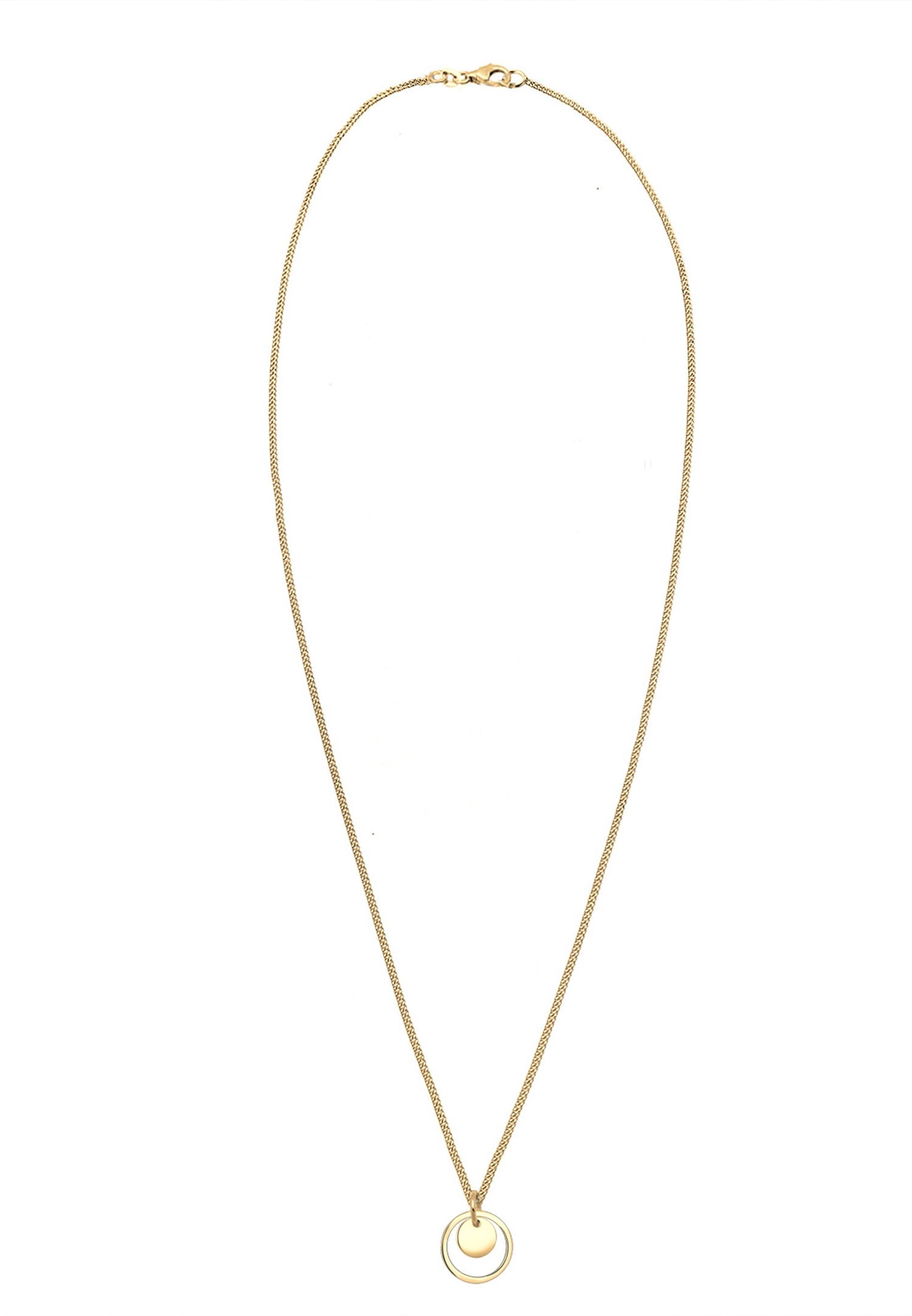 Elli Femmes Pendentif Cercle Plaquette Geo Look en Argent Sterling 925