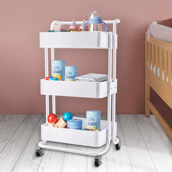 Trolley met handvat, wit