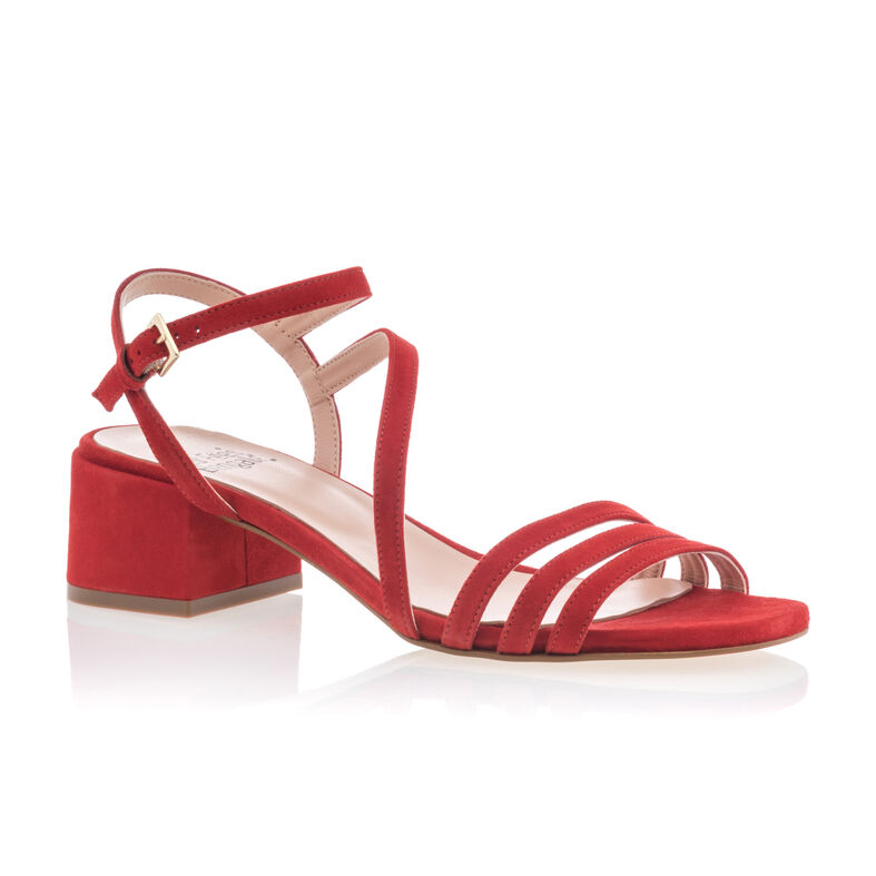 Rote Damensandalen / Zehenfreie Schuhe