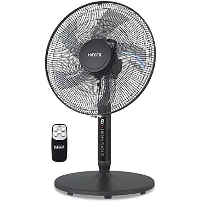 Ventilatore a piantana Haeger SF-16R.013A nero 55W - HAEGER - Oscillazione - Velocità multiple