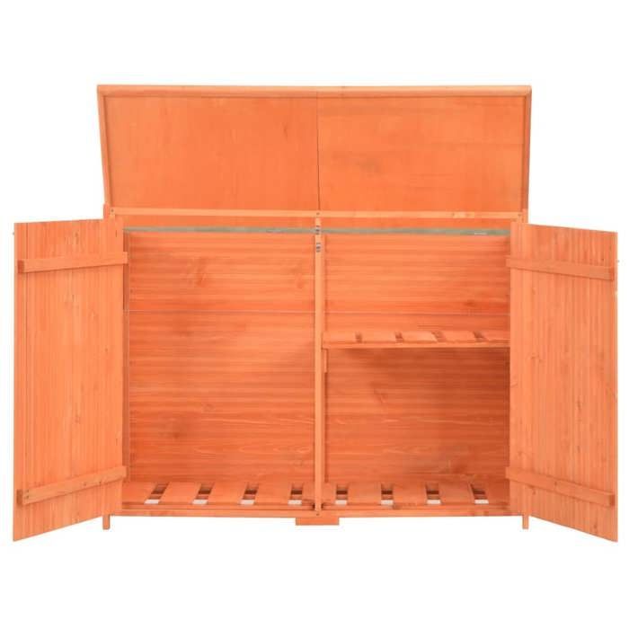 Wooden garden storage shed - vidaXL - 128x42x91 cm - Corrosion resistant - Brown - Water resistant - Waterproof roof