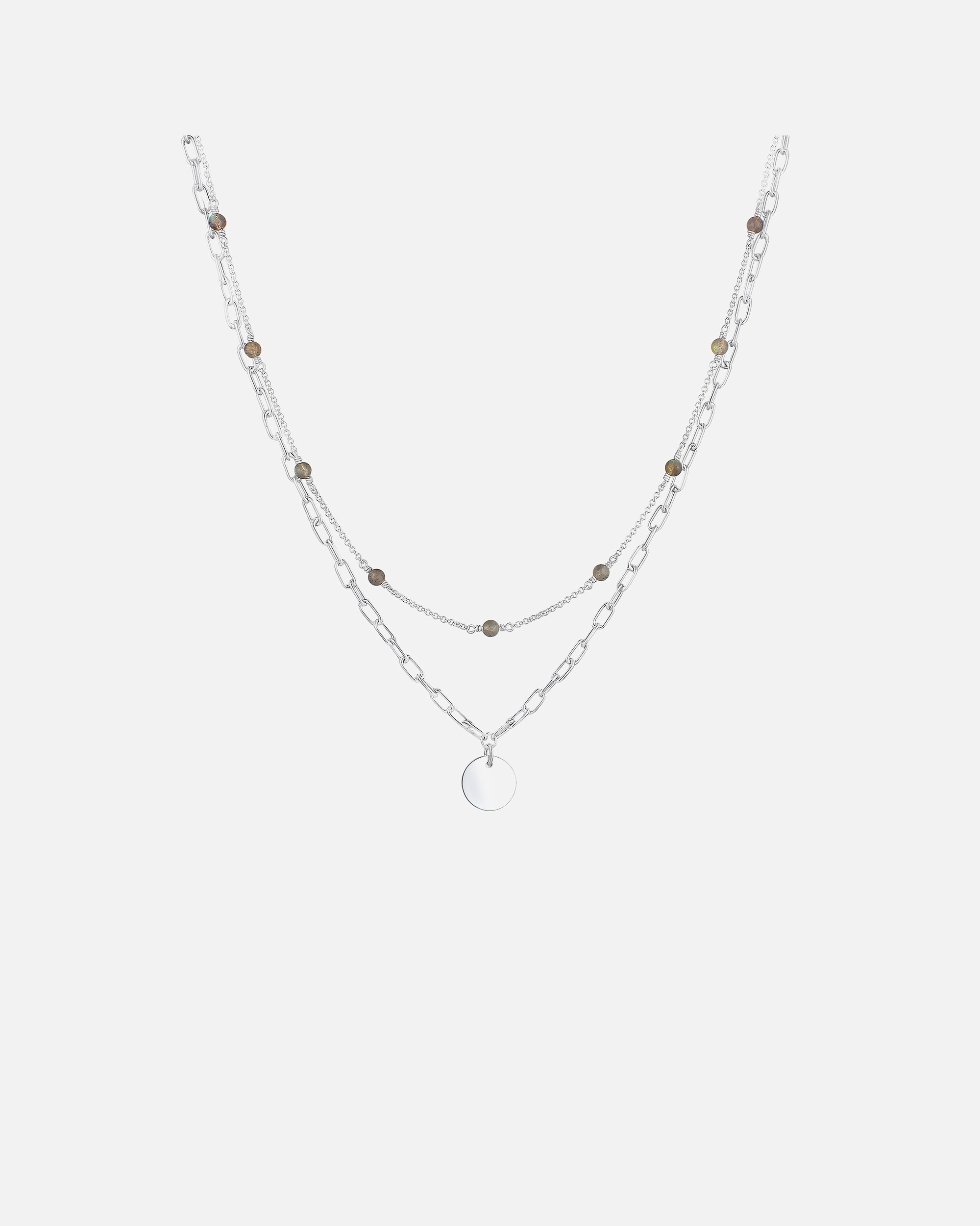 Elli PREMIUM Chaîne de vélo pour dames Pierre de Labradorite en argent sterling 925
