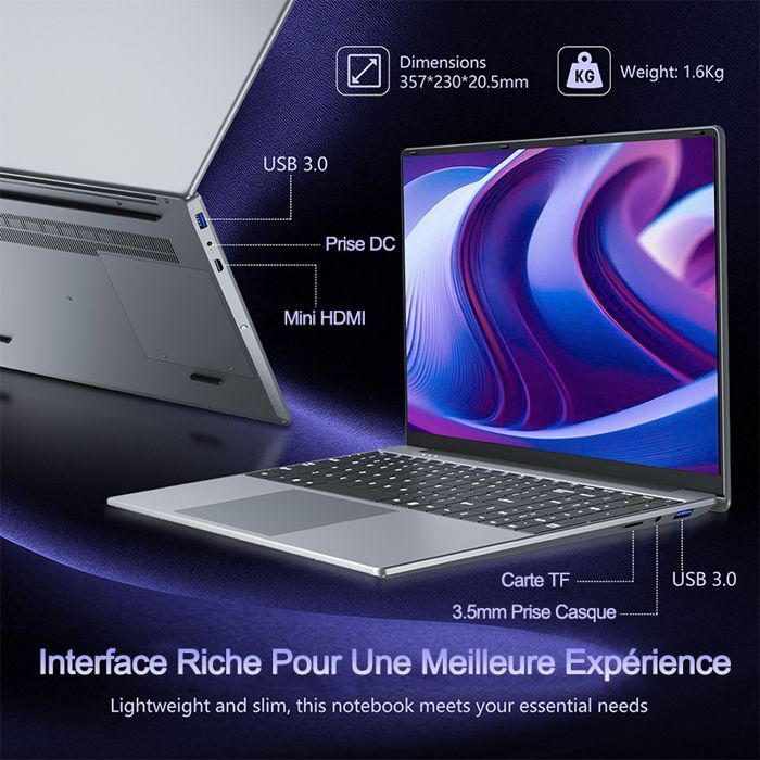 Laptop, Core i5-7Y54 (Up to 3.2 GHz), 16GB RAM, 512GB SSD, 15.6