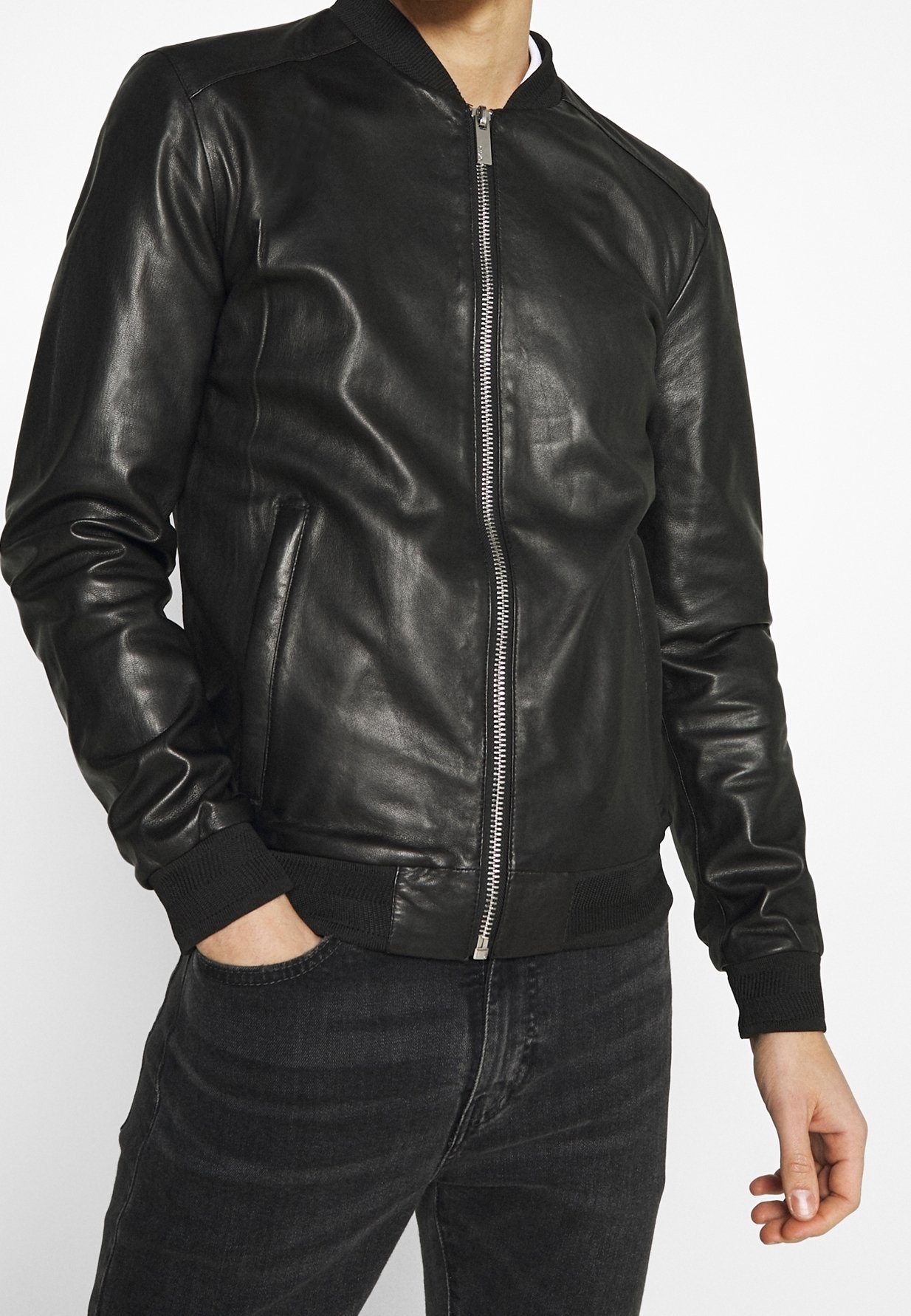 Veste en cuir Oakwood - noire
