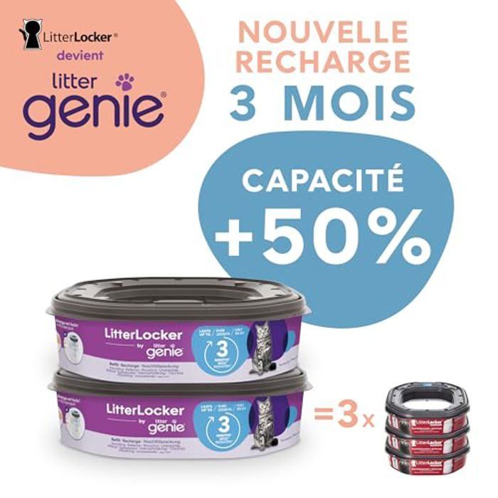 Paquete de 3 recambios octogonales para Litter Genie, compatibles con los contenedores LitterLocker y Fashion Bins.