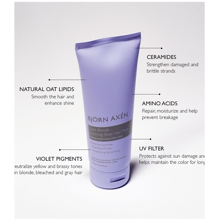 BJÖRN AXÉN Hair Treatment Coloring Silver Hair Mask – 200 ml
