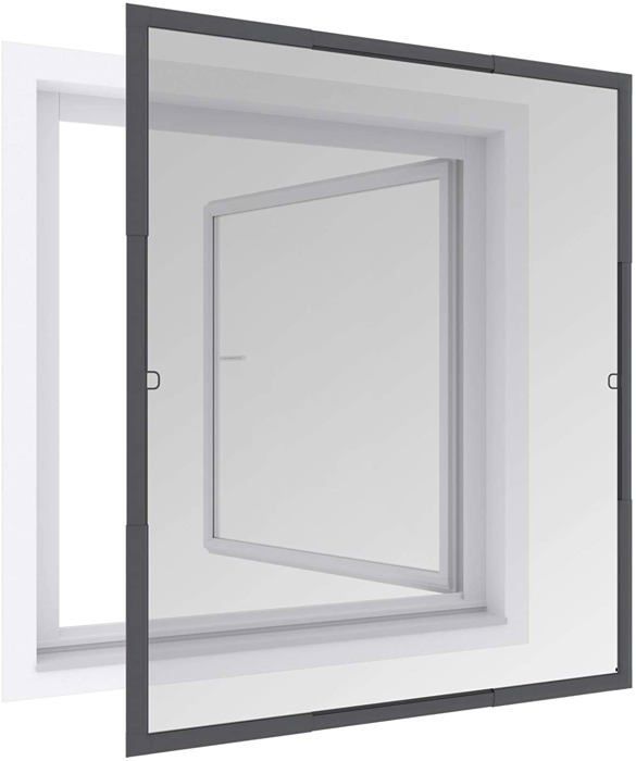 Framed window - Windhager - 03630 - 100x120 cm - Anthracite - Drill-free installation