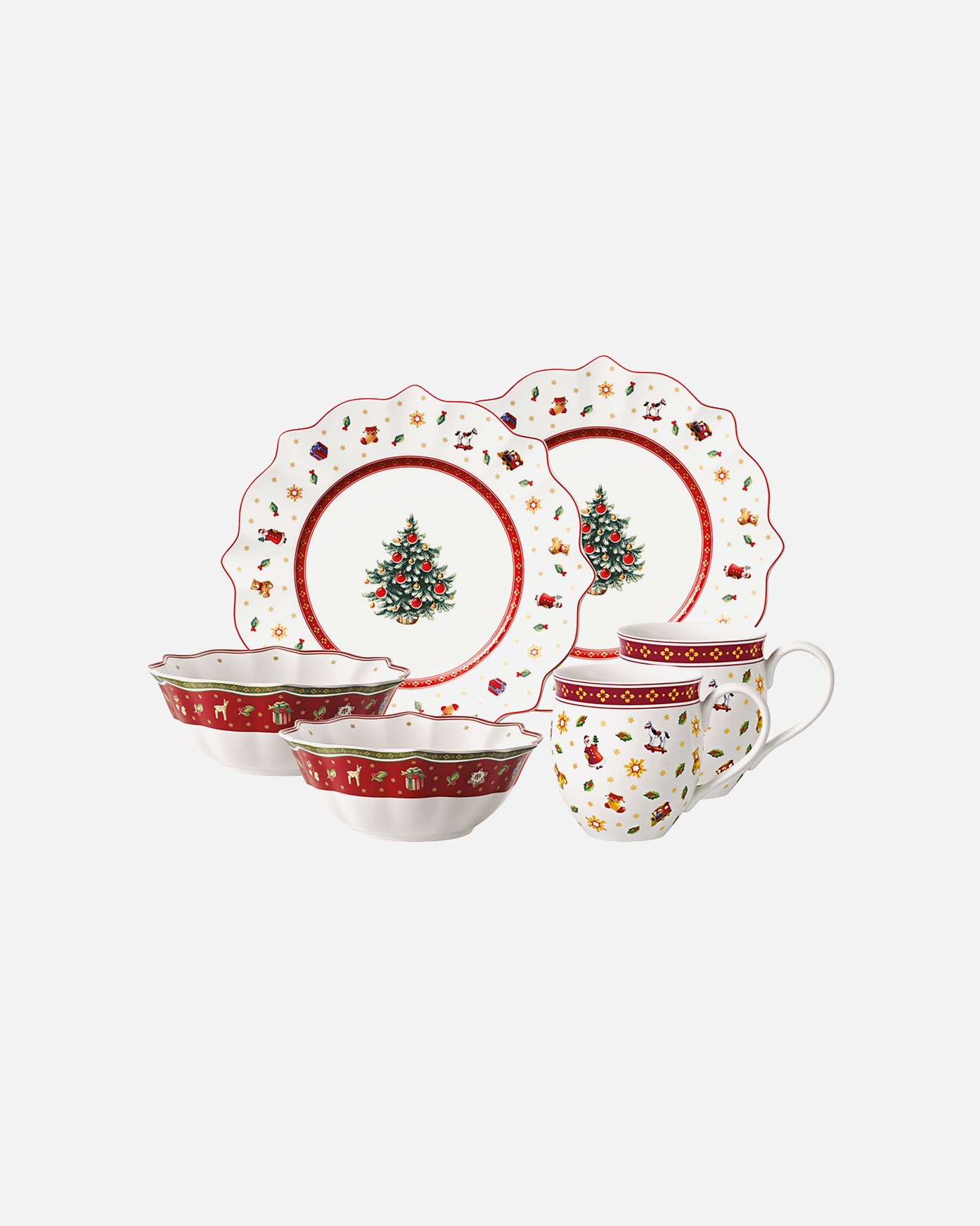 Service de table Villeroy & Boch « Petit-déjeuner pour 2 personnes », blanc, 6 pièces ; « Jouets et Amusements » - 1 pièce