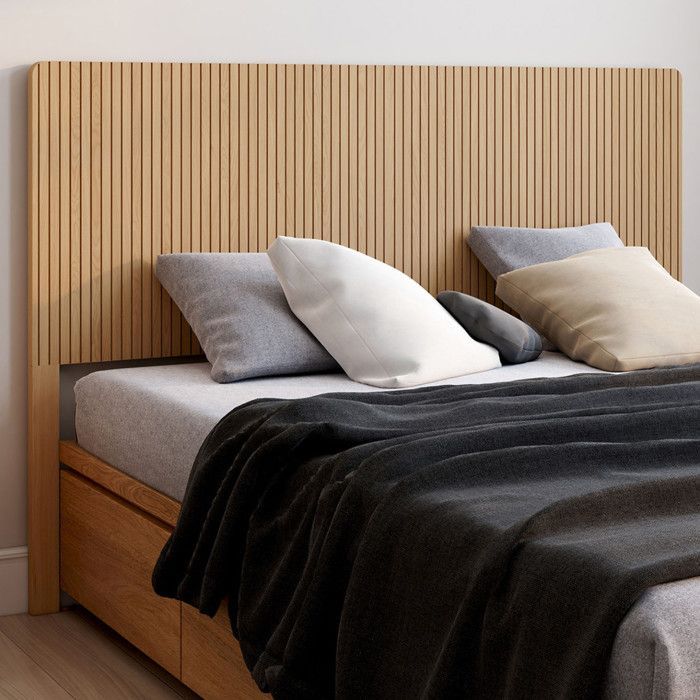 IDMARKET Tête de lit sur pied JULIETTE 160 cm effet lattes tasseau bois
