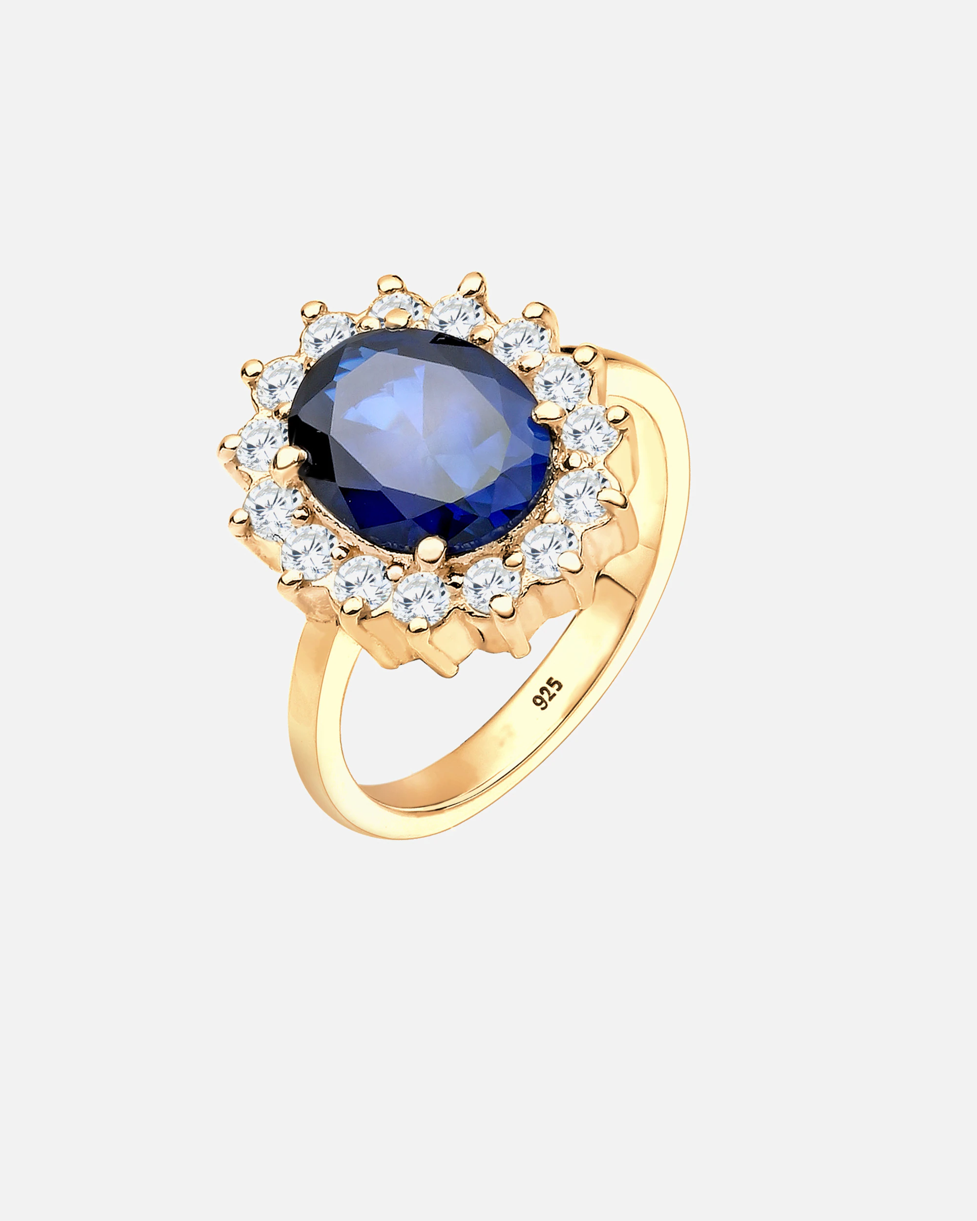 Elli Femmes Cocktail Royal avec Saphir Synthétique et Zirconium en Argent Sterling 925