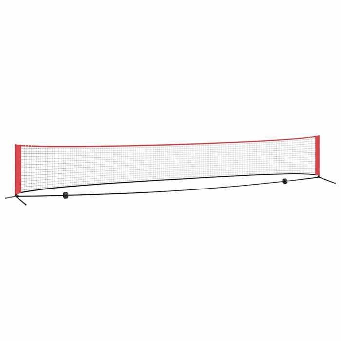 Tennis net - vidaXL - Black and red - Polyester - Portable - Foldable - Weather resistant